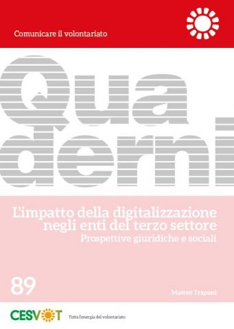Copertina Quaderno numero 89 L'impatto della digitalizzazione negli enti di terzo settore